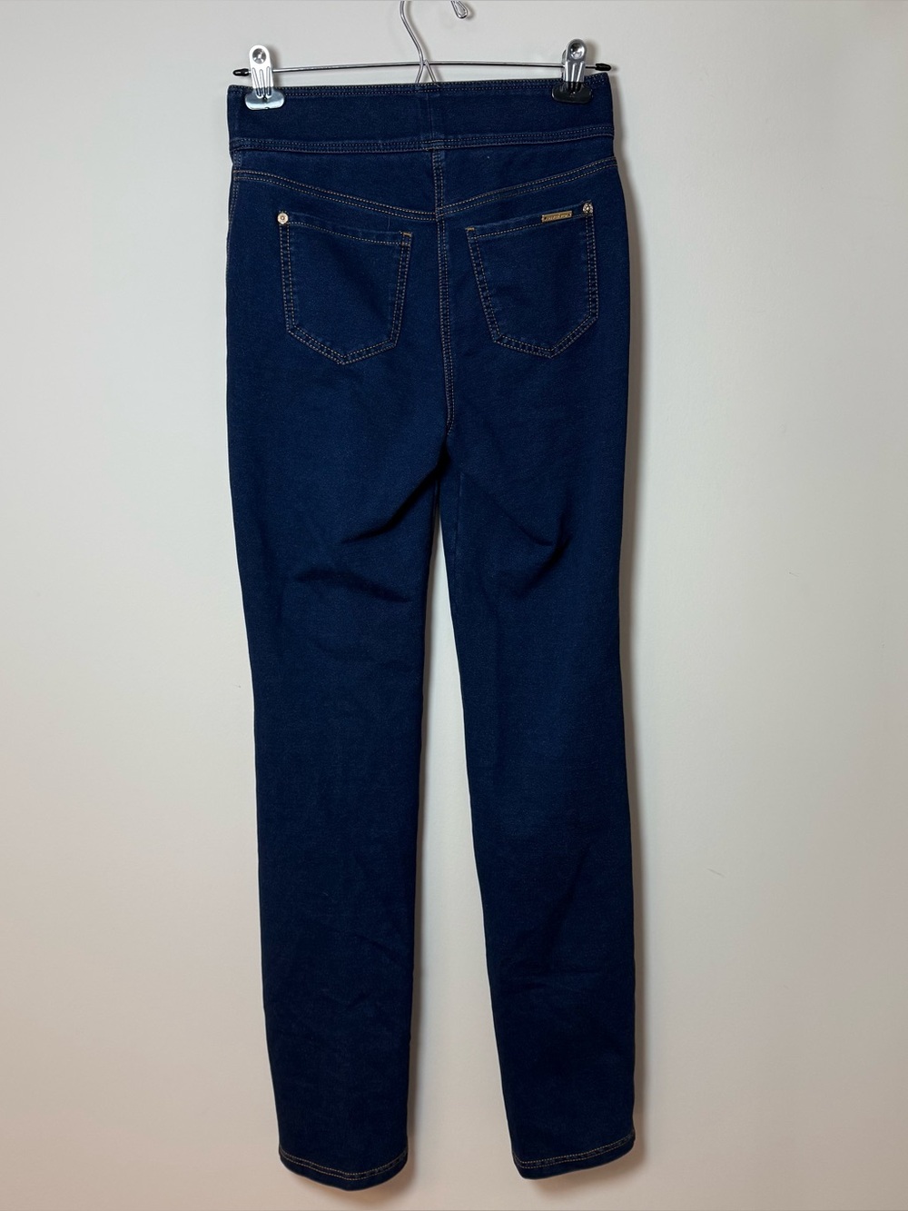 Nygard Slims Pull On Jeans Dark Wash Elastic Waist Stretch Size S - Picture 2 of 8